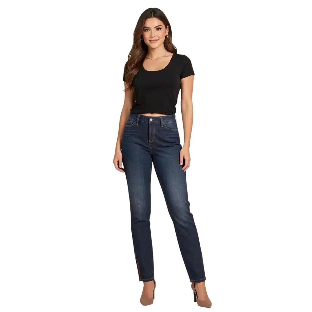 Tommy Hilfiger Modern Ankle Jeans Womens Low Rise Skinny Red Ankle Zip Denim